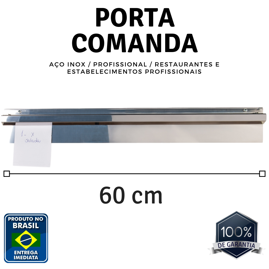 Porta Comanda Pedido e Nota em Aço Inox 60 cm A Gourmet
