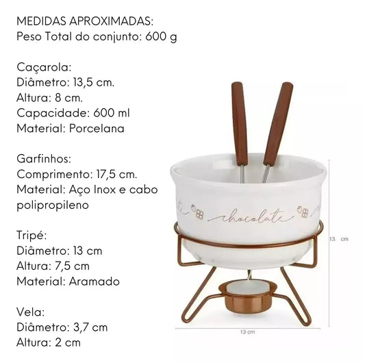 Conjunto Para Fondue Chocolate 5Peças