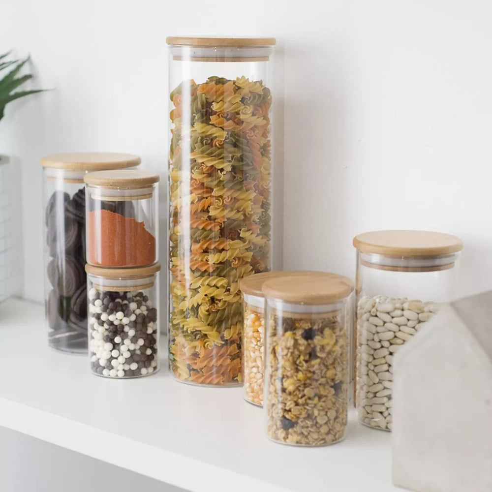 Pote Hermético Vidro Tampa Bambu Redondo 800ml Class Home