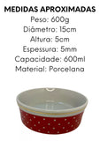 Comedouro Pet Vermelho de Porcelana 600ml