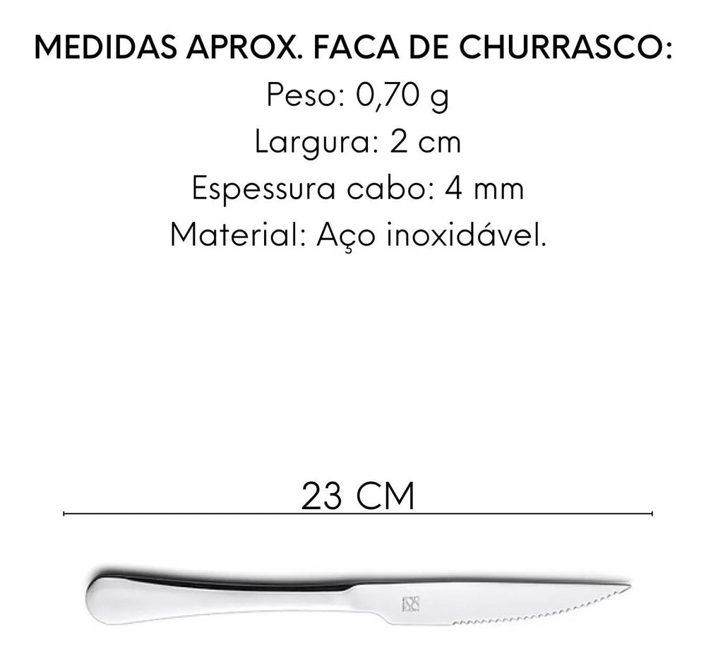 Faca Churrasco Olimpia em Aço Inox Hercules Hercules