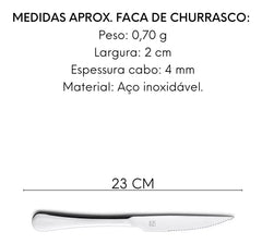 Faca Churrasco Olimpia em Aço Inox Hercules