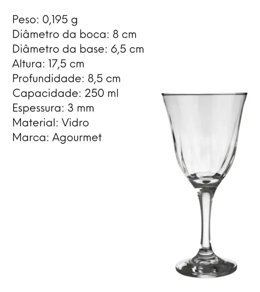 Taça de Vinho Tinto Lirio 250ml