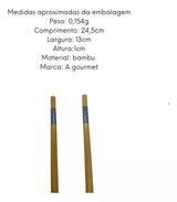 Kit 10 Pares de Hashi de Bambu Ecológico - A Gourmet