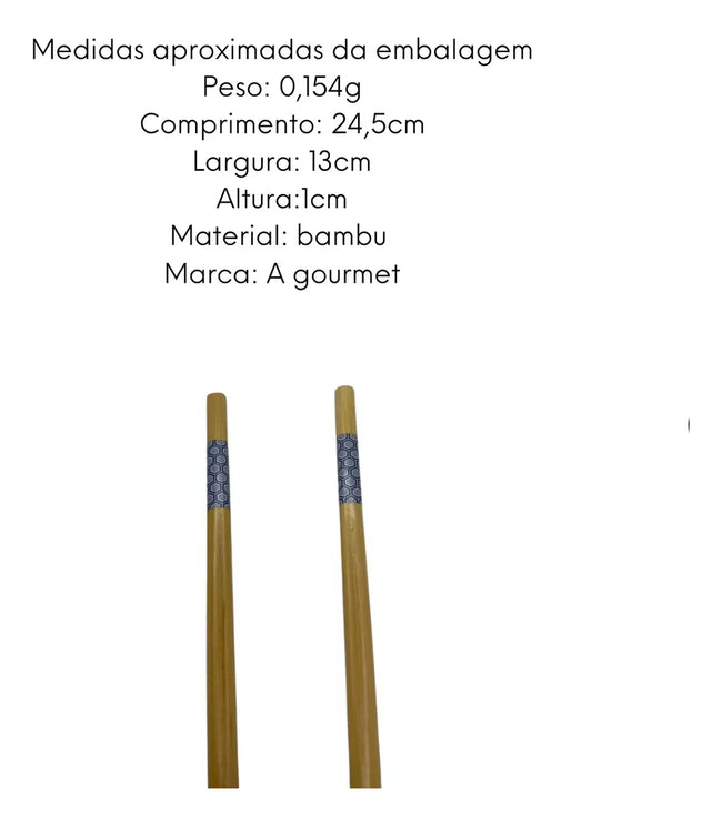 Kit 10 Pares de Hashi de Bambu Ecológico Main Image