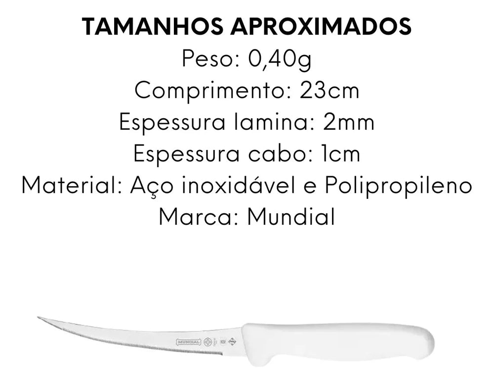 Faca Tomate Serrilhada 5´´ Master Line Mundial Hercules