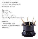 Conjunto Para Fondue Lucerna 11Pçs Preto