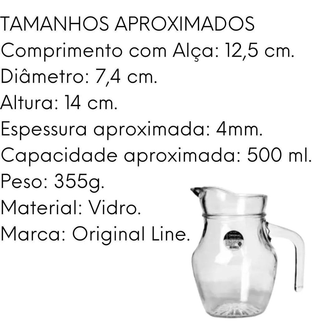 Jarra Safira em Vidro Com 500ml Original