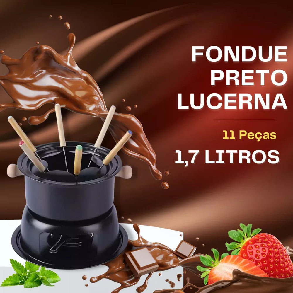 Conjunto Para Fondue Lucerna 11Pçs Preto - A Gourmet