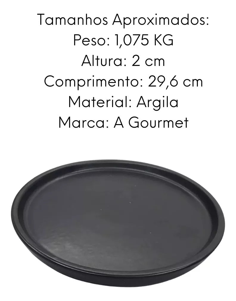 Prato Raso Preto Fosco Esmalte de Argila Glob Imports