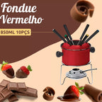 Conjunto Fondue 10Pçs Vermelho - A Gourmet