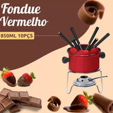 Conjunto Fondue 10Pçs Vermelho