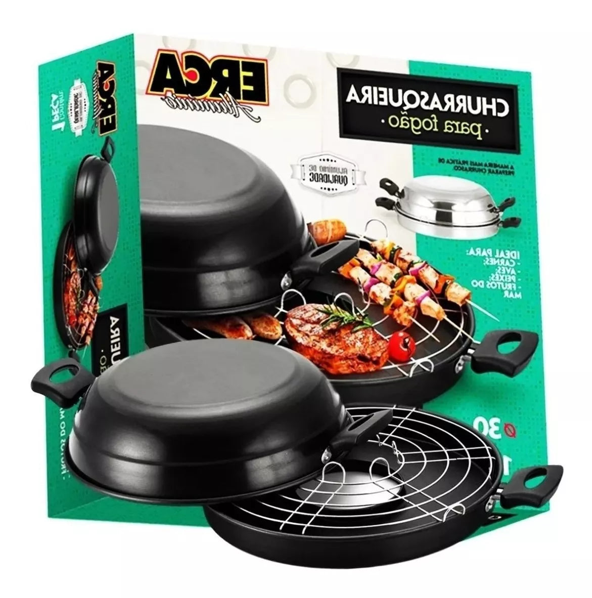 Churrasqueira Para Fogão de Aluminio Antiaderente Erca Aluminios