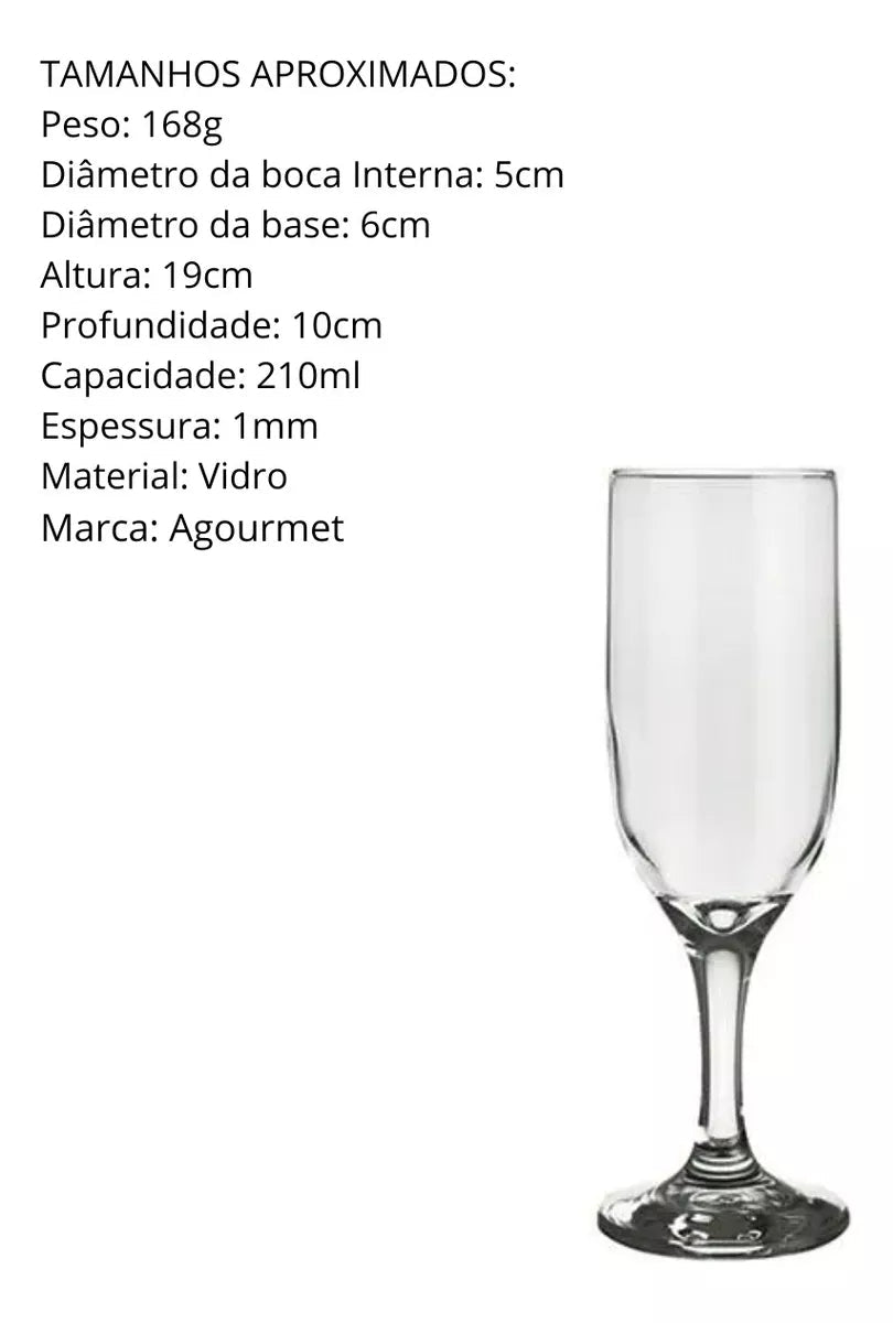 Taça Champangne Windsor de Vidro 210ml Nadir