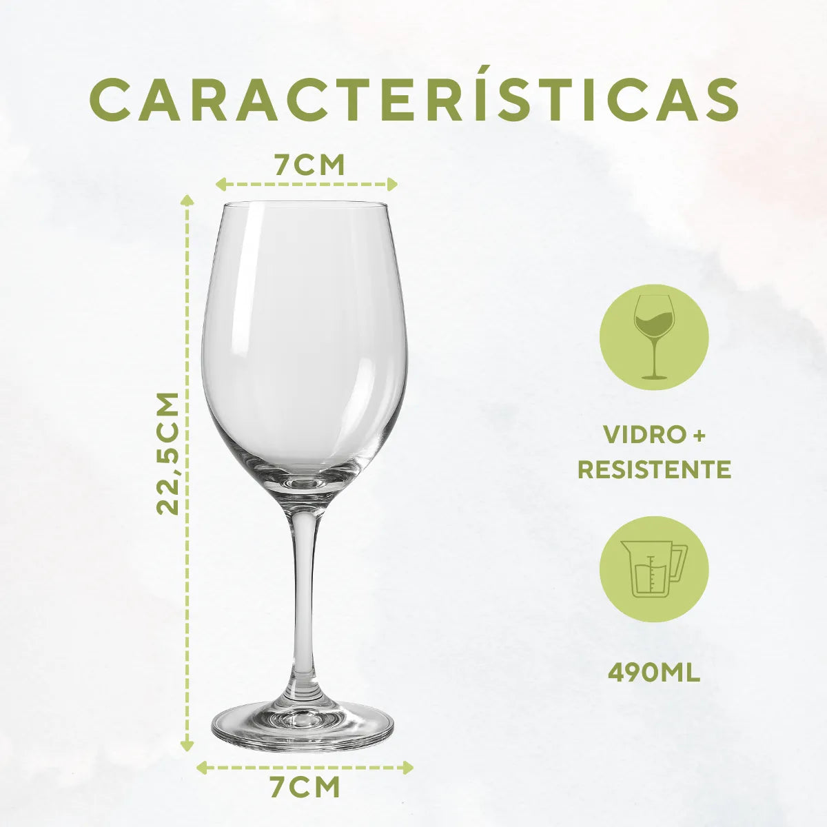 Taça Água Barone 490ml Vidro