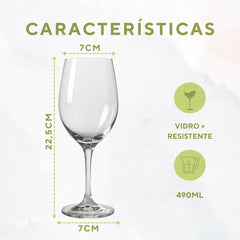 Taça Água Barone 490ml Vidro