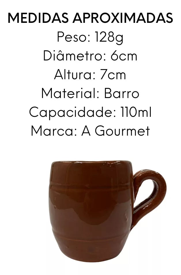 Caneca N00 de Ceramica Barro 110ml - A Gourmet