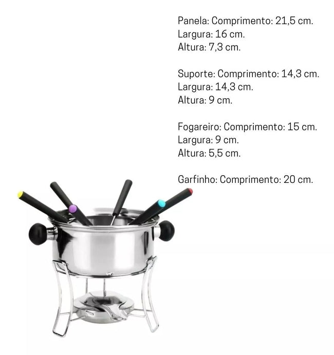 Conjunto Fondue em Aço Inox 10Pçs Main Image