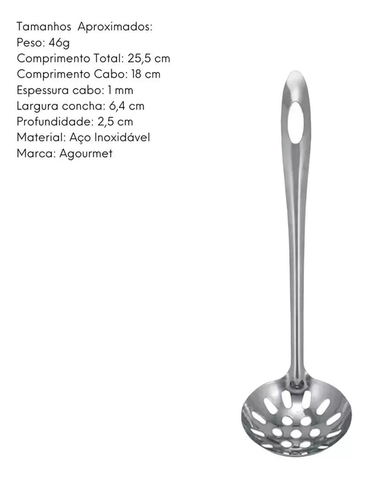 Concha Vazada Com 22,5cm em Aço Inox