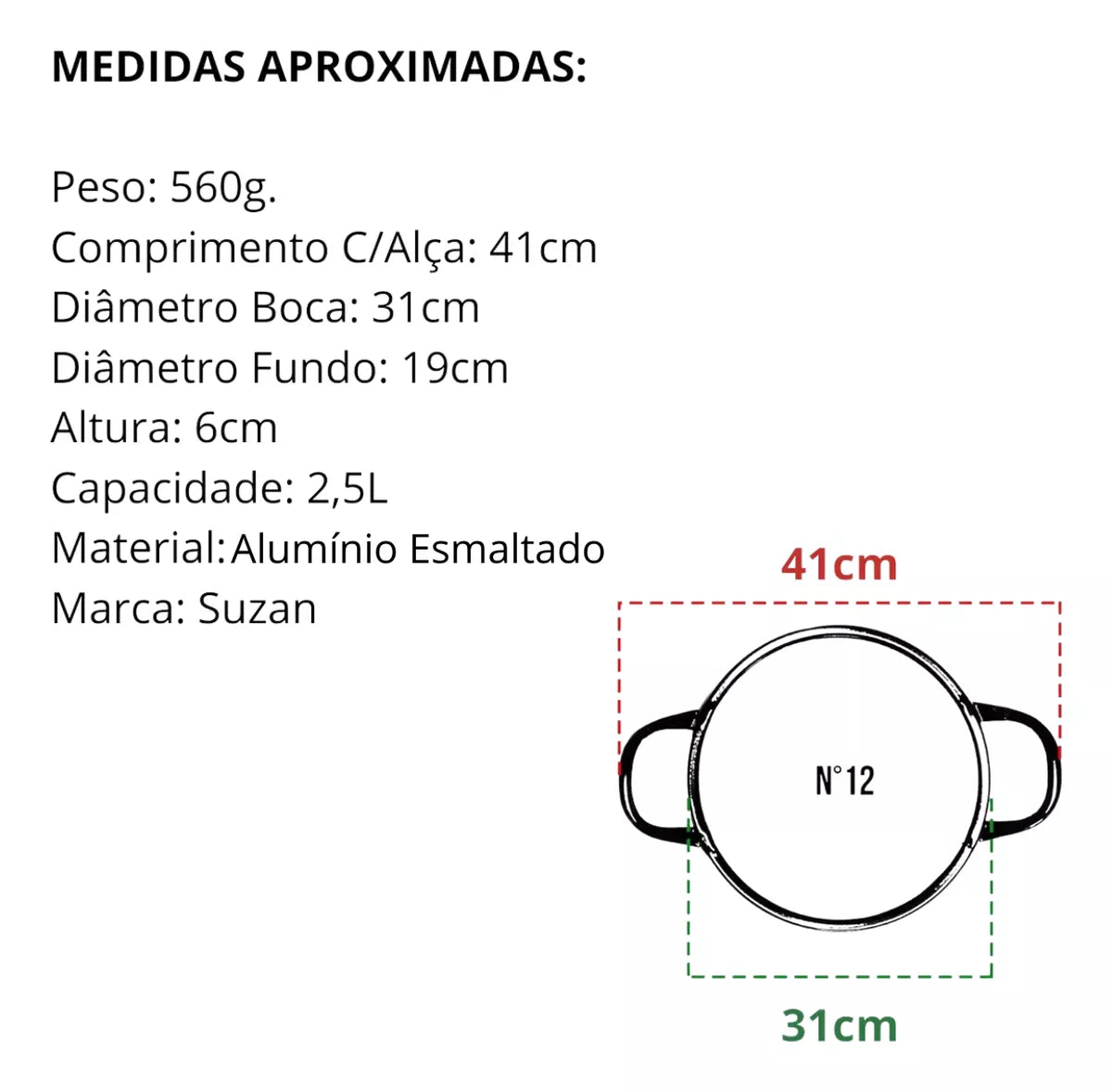 Tacho N12 Alumínio Esmaltado 2,5L - A Gourmet
