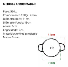 Tacho N12 Alumínio Esmaltado 2,5L - A Gourmet