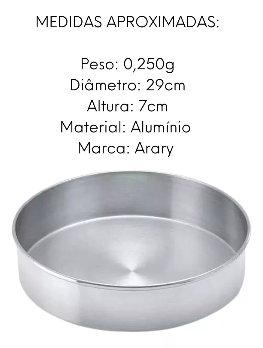 Forma Redonda N28 Polida em Aluminio - A Gourmet