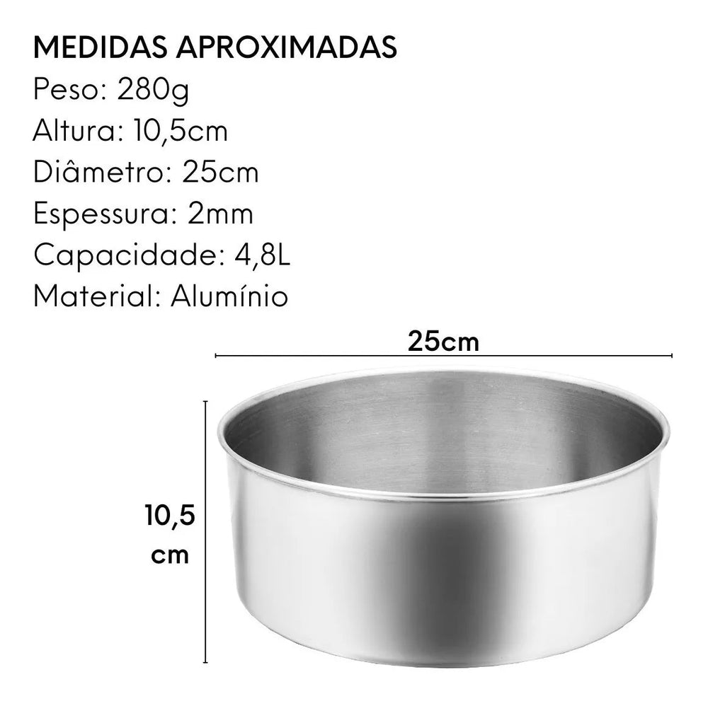 Forma Redonda Molde Para Bolo Alta N25 Arary