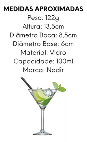 Mini Taça Martini 100ml de Vidro