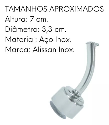 Bico Curvo em Aço inox 7cm Alissan