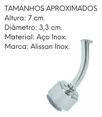 Bico Curvo em Aço inox 7cm Alissan