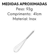 Batedor de Ovos em Aço Inox Lets 41cm - A Gourmet