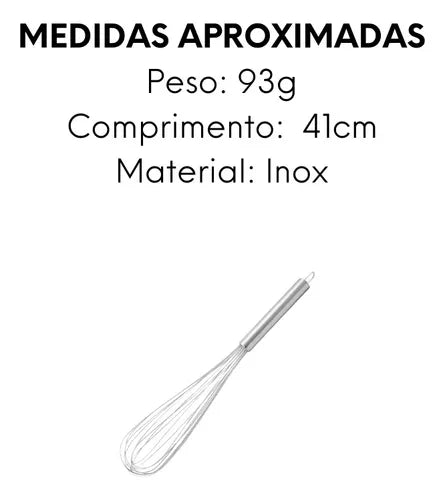 Batedor de Ovos em Aço Inox Lets 41cm