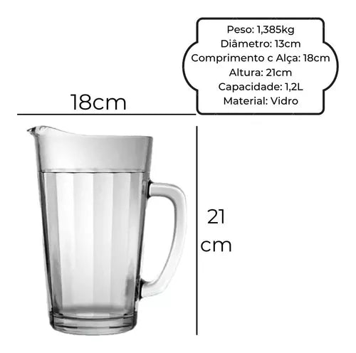 Jarra Americano de Vidro 1,2L Nadir