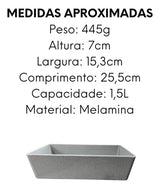 Travessa Buffet 1/3 de Melamina Cinza Stone - A Gourmet
