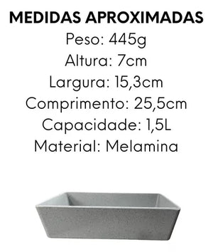 Travessa Buffet 1/3 de Melamina Cinza Stone - A Gourmet