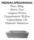 Travessa Buffet 1/3 de Melamina Cinza Stone