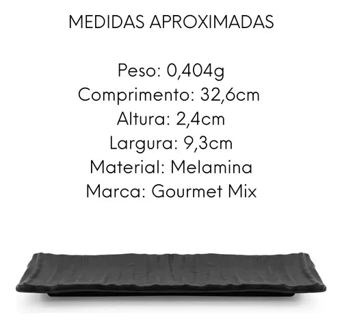 Travessa Sushi Sashimi Retangular de Melamina - A Gourmet