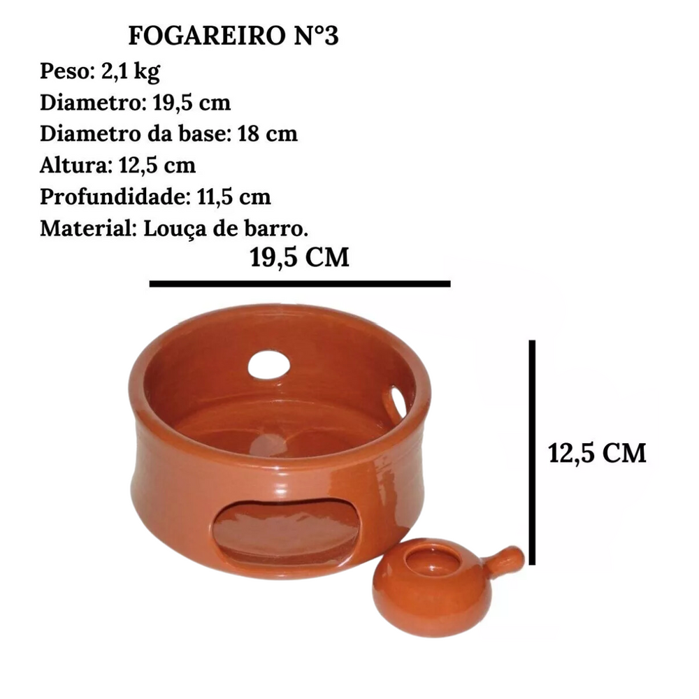 Fogareiro de Barro N3 - A Gourmet