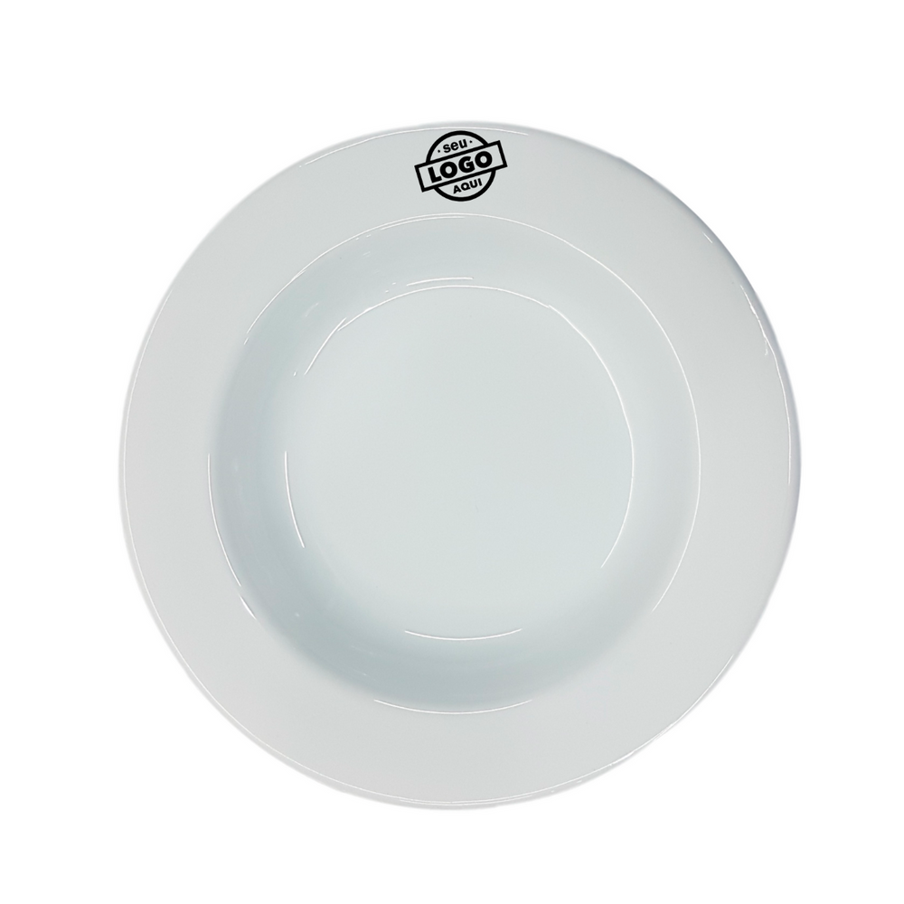 Kit 50 Prato Fundo Baru Personalizado Com Sua Logo - A Gourmet