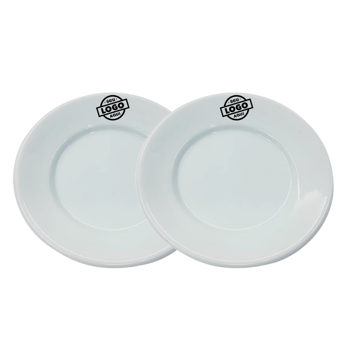 Kit 50 Prato Pão Bauru de Porcelana Com Sua Logo Marca - A Gourmet