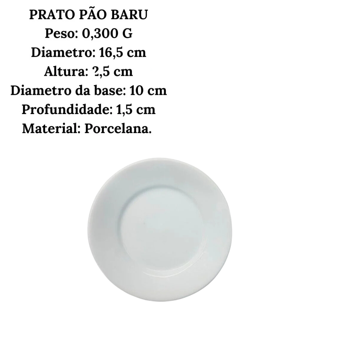 Kit 50 Prato Pão Bauru de Porcelana Com Sua Logo Marca - A Gourmet