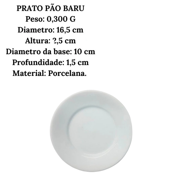 Kit 50 Prato Pão Bauru de Porcelana Com Sua Logo Marca Main Image