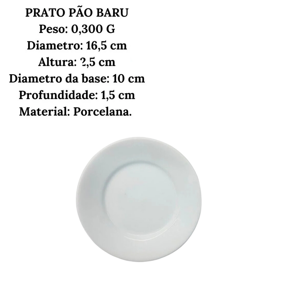 Kit 50 Prato Pão Bauru de Porcelana Com Sua Logo Marca - A Gourmet