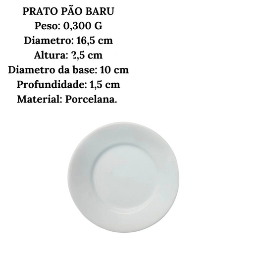 Kit 50 Prato Pão Bauru de Porcelana Com Sua Logo Marca