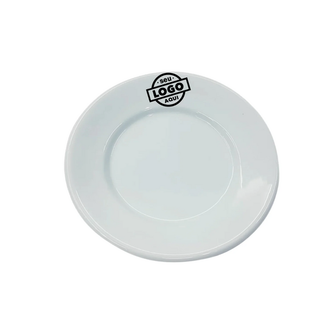 Kit 50 Prato Pão Bauru de Porcelana Com Sua Logo Marca - A Gourmet Hover Image
