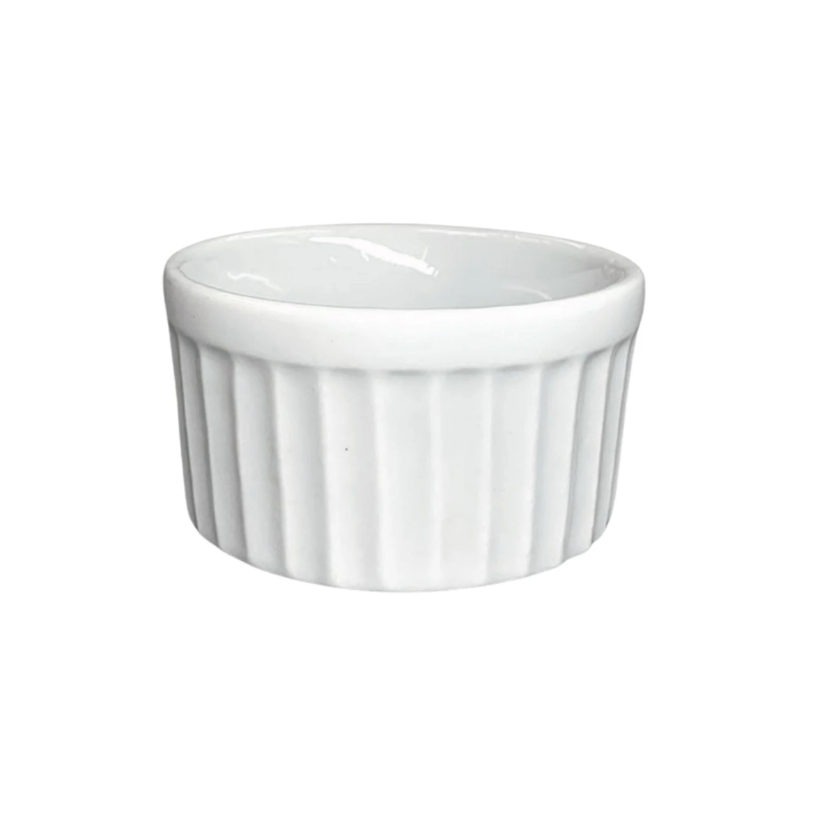 Ramekim Canelado de 90 ML Branco Porcelana BelaVista