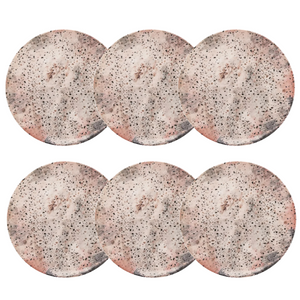 Conjunto de 6 Prato de Sobremesa Ceramica Terrazo - A Gourmet