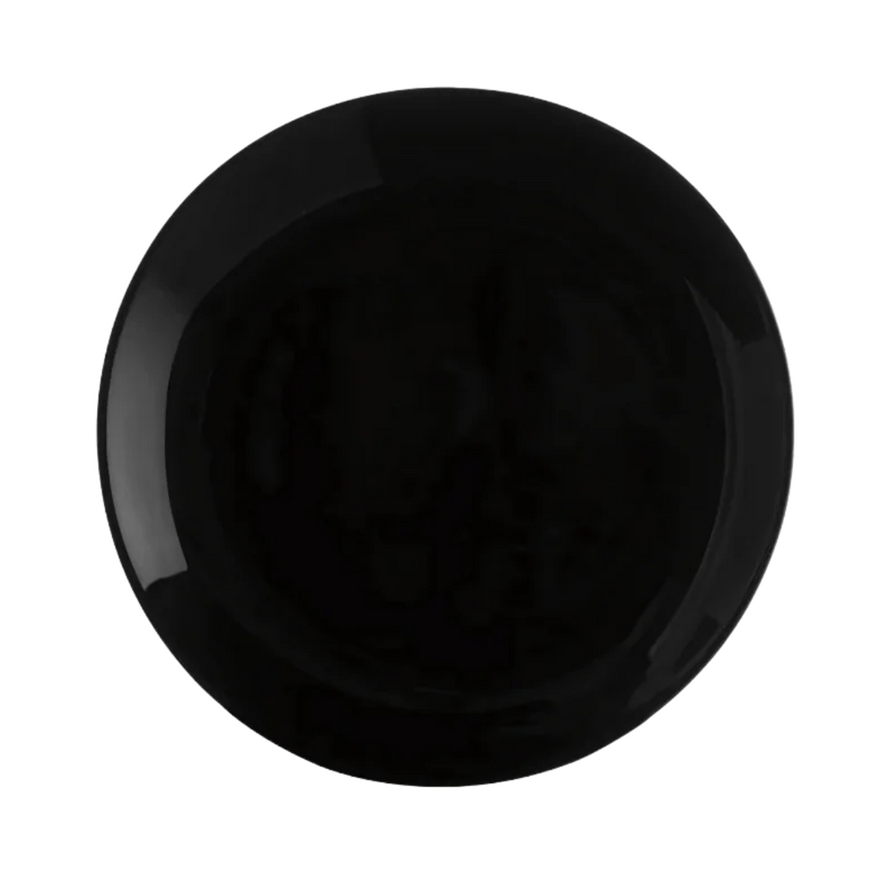 Conjunto de 6 Prato Raso Meridional Vidro Preto - A Gourmet