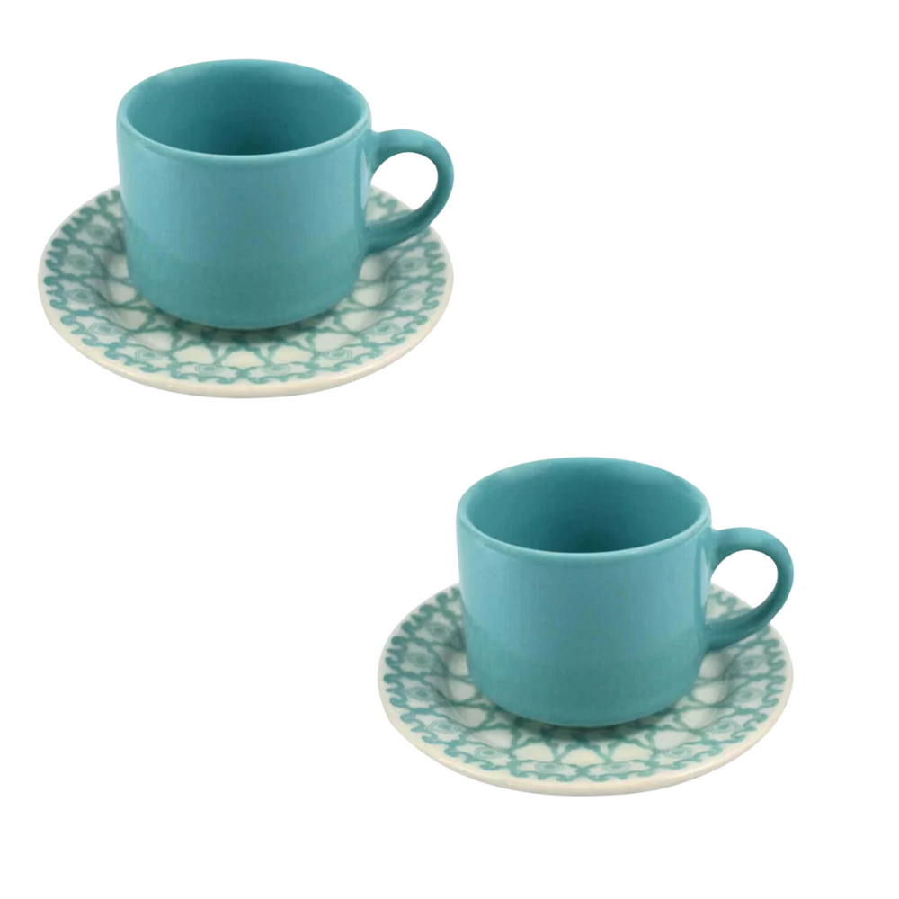 Xicara Chá Com Pires 200ml Mandala - A Gourmet