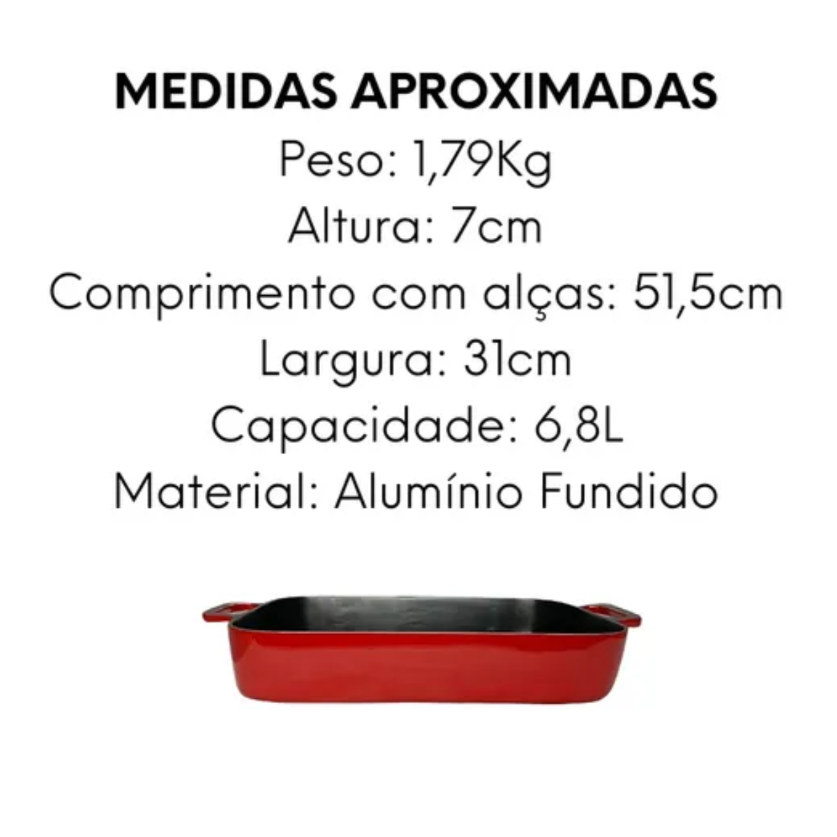 Assadeira alumínio fundido N3 vermelha